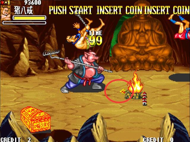 街机游戏《西游释厄传》最无耻的打法，把BOSS提前拖出来打