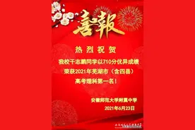 芜湖12所示范高中2021高考喜报图片