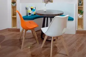 客餐厅设“弧形”，用吧台当隔断，这个家也太太太会装了吧！图片