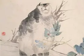 任伯年的猫，好肥好萌图片