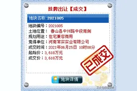鲁山县原中州路农贸市场附近1宅地网拍，起始价成交图片
