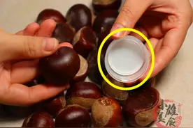 才知道，板栗去壳1个瓶盖就能搞定，又快又完整，方法太好用了图片