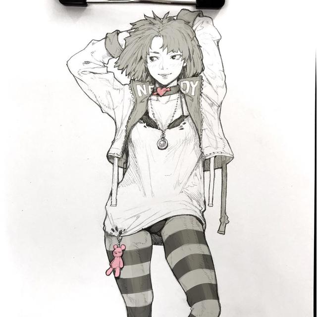动漫硬核人物手绘 服饰姿态刻画精致细腻 特别是铠甲