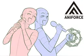 「绘画素材」狗粮来袭！情侣CP日常动态素材参考图片