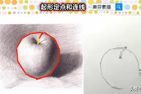 素描入门自学素描形体画不准，重点是没有画准定点和连线这两步图片