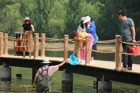 游客帽子被风吹落到河里，朴实农民下水帮忙捡起，赞一个图片