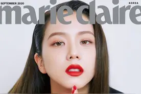 blackpink时尚海报，金智秀红唇御姐风，jennie怼脸拍高级感满满图片