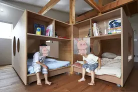 2娃一屋，打3个大柜子置物又当床睡，二胎家庭别学，占地不实用图片