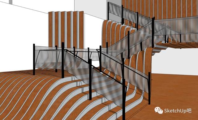 最浪的奇葩楼梯建模,SU依然轻松搞定?