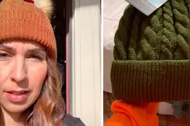 外国女子晒出新买的帽子，究竟是绿色还是棕色，引起网友热议图片