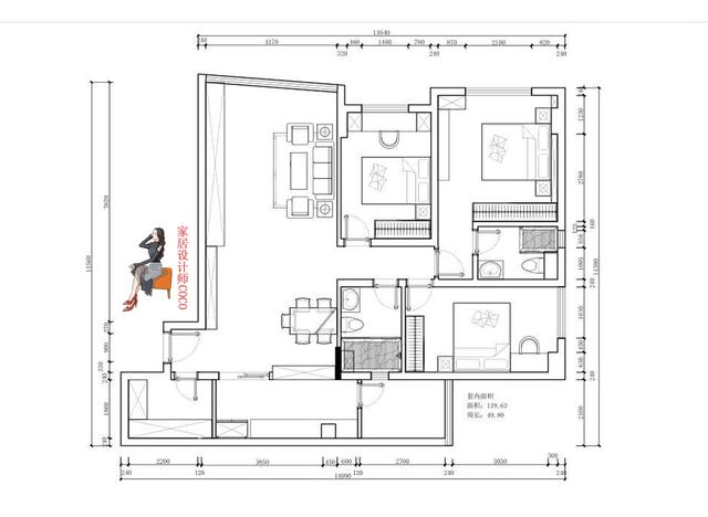 150㎡入户冲餐厅3室户型，设计师妙设玄关、巧改4室，通透又大气