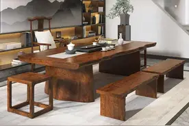 原来拥有一张实木大板茶台那么简单，选择对了也可以很高大上图片