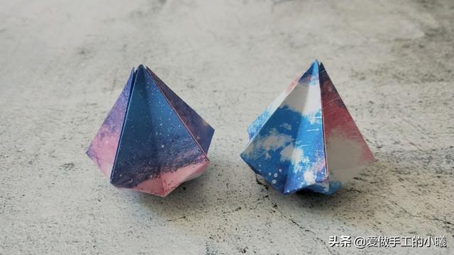 五角星钻石折纸教程图解，好玩又好看，快来试试！