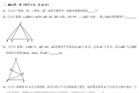 江苏八年级上学期第一次月考数学试卷（四）图片