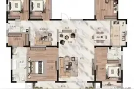 200平米奢华五室大平层，四面采光的顶豪标准绝非普通户型能做到图片