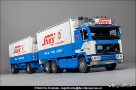 LEGO玩家用乐高积木MOC搭建的80年代VOLVO F12冷藏运输卡车图片