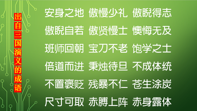 三国故事的成语（198个出自三国演义中的成语）
