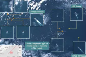提气！美加军舰于台海被我军舰包围，几百艘中国渔船也来配合监视图片