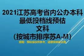 江苏省内公办本科院校预估投档线来了！文科（按地区排序）图片