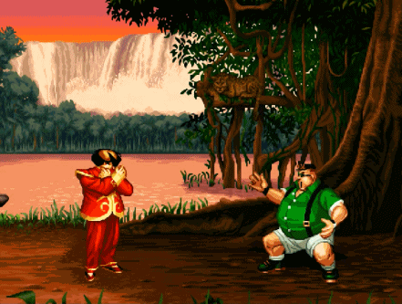 经典街机《饿狼传说》怪不得东丈没女朋友，原来训练时被鳄鱼咬了