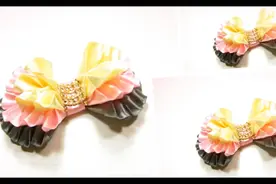 DIY三色彩发夹花手工制作教程
