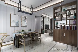 140平新中式，大量运用了雕花，镂空隔断，美观大气上档次图片