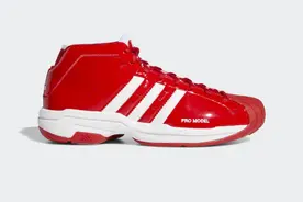 Adidas Pro Model 2G 红色漆皮配色发售：399的经典贝壳头篮球鞋图片