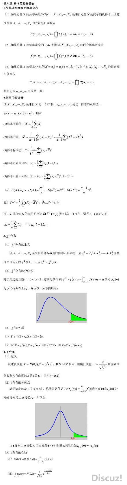 考研数学必背公式【概率论与数理统计】