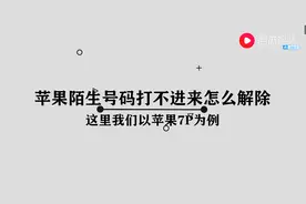 苹果陌生号码打不进来怎么解除图片