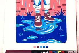 马克笔绘画：明亮鲜艳的平面插画风格~这组真的特惊艳！图片