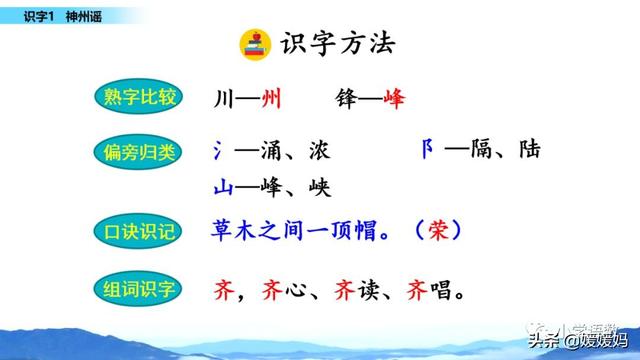 二年级下册语文识字1《神州谣》图文详解及同步练习