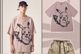 皮卡丘系列印花T恤衫图片