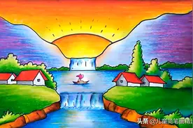 儿童简笔画精选-彩色风景画绘画步骤图片