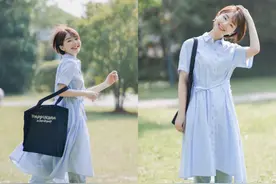 今年流行的“衬衫裙”真高级，配上这3款鞋，简约穿搭照样时髦图片