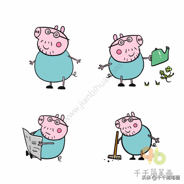 小猪佩奇简笔画，简单又可爱，码住学起来！