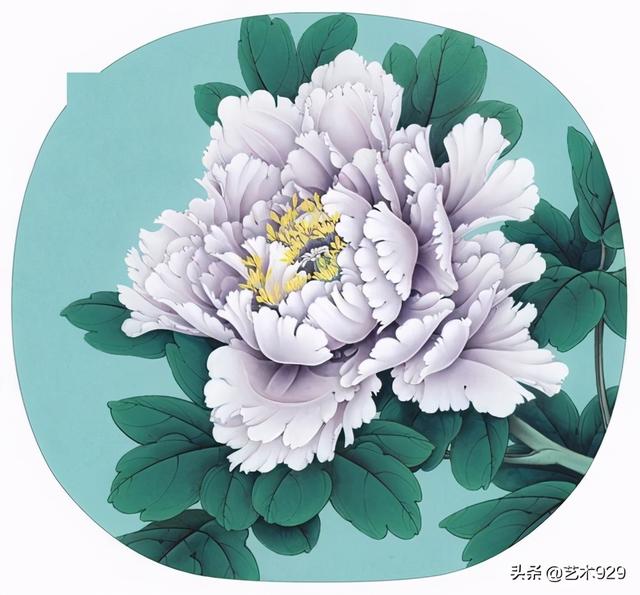 工笔画技法|15幅高清牡丹白描线稿和上色步骤图