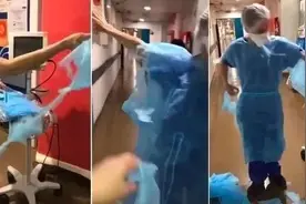 讽刺！法国某医院防护服一撕就碎，疑made in C?扣屎盆子嘴脸真丑图片