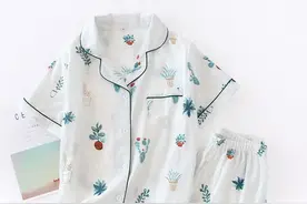 2020夏季新款，家居服睡衣，纯棉薄款双层棉纱,短袖短裤套装!图片