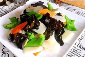 美食分享：山药炒木耳，清脆爽口下饭美味，简单做法图片