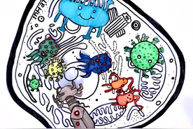 儿童画教程｜创意少儿美术课《坏病毒，好病毒》图片