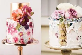 以奶油作画纸！10款国外新流行的超梦幻水彩结婚蛋糕图片
