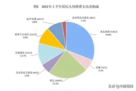 31省份上半年人均消费榜：京沪超2万，食品烟酒占比高图片