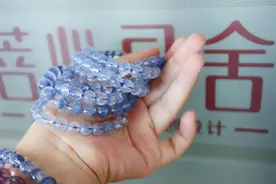 蓝发晶真的这么稀有吗？蓝发晶圆珠手链长什么样子？图片
