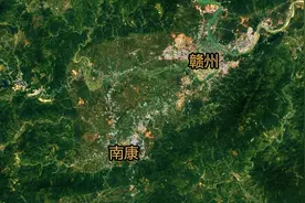 卫星航拍赣州南康区：境内有机场和高铁站，家居小镇很亮眼图片