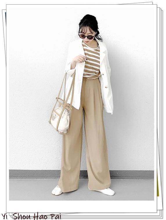 米色阔腿裤的实用搭配50例!自然,温柔,优雅兼而有之