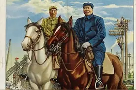 罕见了毛爷爷骑战马的画作，解放战争战场画，步兵如何击败坦克的图片