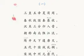 历史朝代歌，含注音及注释图片