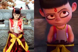 7岁男孩模仿“哪吒”火了，经典动作惹网友惊呼：魔童降世图片