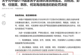 上港处罚3名国青队员，没有罚款，只有3停，大连河南罚款50万图片