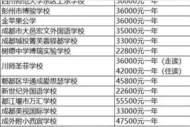 成都各私立学校的收费标准图片